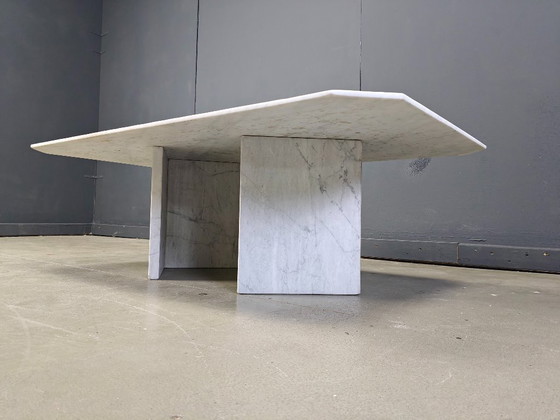 Image 1 of Table basse vintage en marbre blanc, 1970