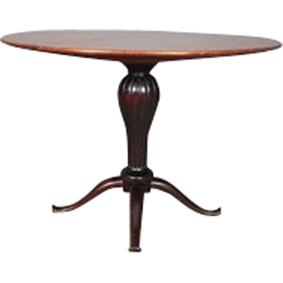 Image 1 of Vintage mahogany round coffee table by Paolo Buffa, 1950s