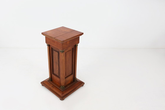 Image 1 of 20th Century Antique Style Brass and Wood Console Table or Pedestal