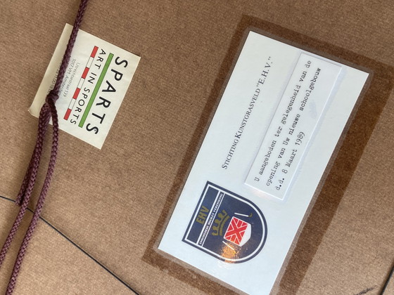 Image 1 of Litografie retrò di Wim Hoogstraten Serigrafia Push and Slide Hockey