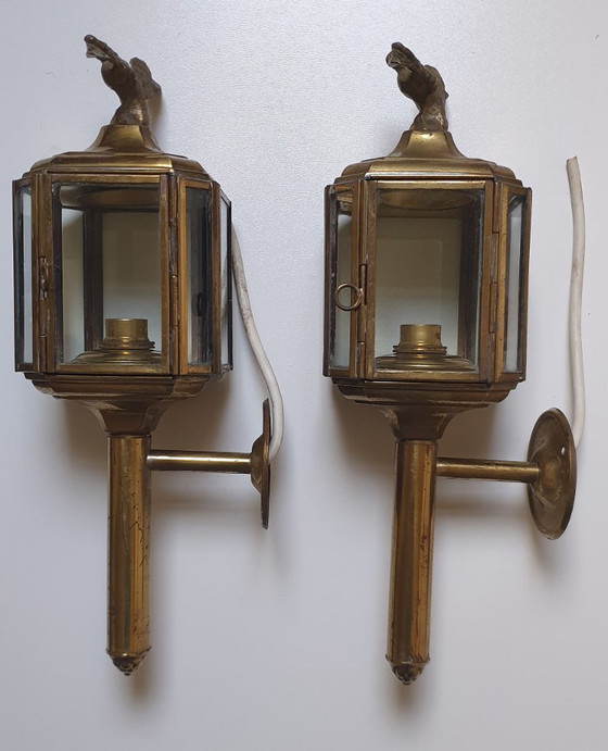 2 lanterne antiche lampade da carrozza lampade da esterno – Applique, Ottone (photo 4 of 27)