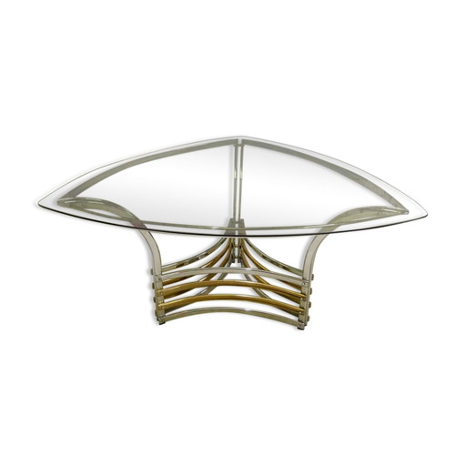 smoked glass & metal table, 1970