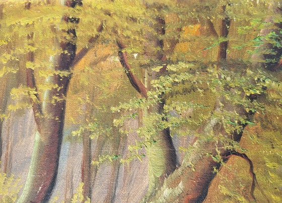 Dipinto a olio vintage di paesaggio forestale su tela – Dipinti e disegni (photo 8 of 10)