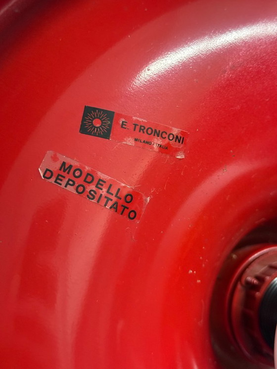 Image 1 of Lámpara de disco espacial roja de Enrico Tronconi