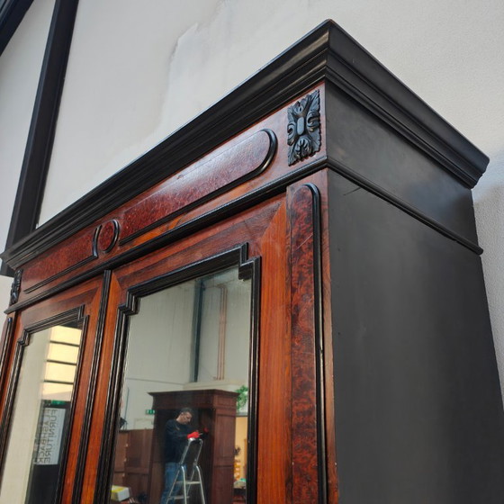 Image 1 of Vintage antieke kledingkast garderobekast kleerkast spiegelkast demontabel