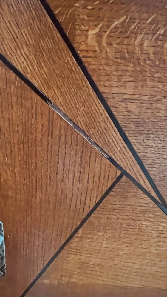 Image 1 of Buffet-/Vitrinenschrank im Art-Deco-Stil mit viel Stauraum, geschliffenem Glas und Spiegel