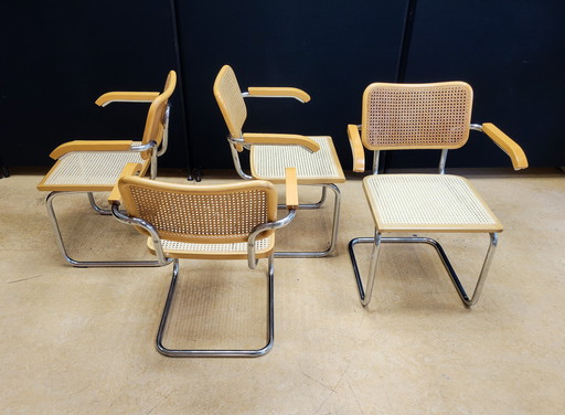 Chaises de salle à manger vintage Cesca par Marcel Breuer, Italie 1980