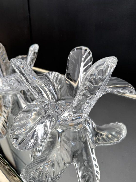 Image 1 of Vassoio portaoggetti in cristallo a forma di palma degli anni '70