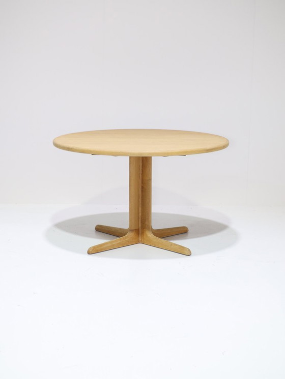 Image 1 of Extendable round dining table oak Skovby Danish vintage