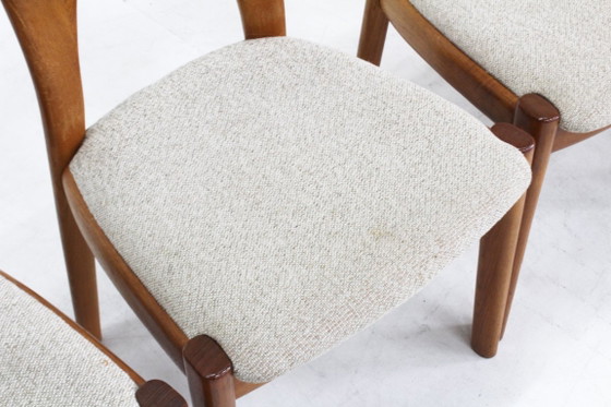 Vintage Danish Mid Century Dining chairs Niels Koefoed, set of 8, Wood, Textile, Brown, Mid Century Modern (photo 5 of 11)
