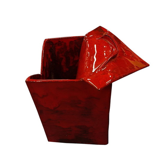 Image 1 of Vase en céramique sculpté à la main par Lidy Leegstra, 1996