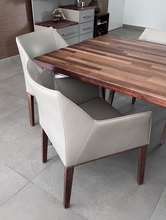 Image 1 of 6 Leolux Pyrite dining chairs in smooth leather perfect condition