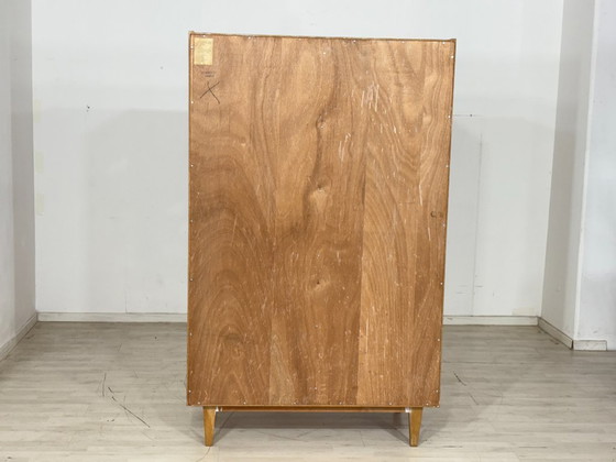 Image 1 of Prachtige vintage houten kledingkast, linnenkast, slaapkamerkast, mid-century modern