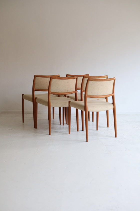 Image 1 of Set of 5 dining chairs model 80, Niels Otto Møller, Danish 1960s