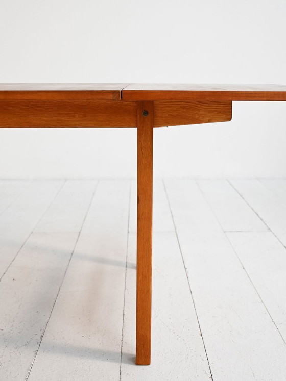 Image 1 of Table de salle à manger extensible scandinave en teck et chêne, années 1960