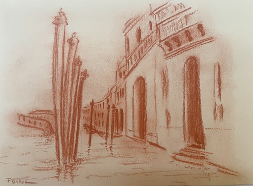 Signed Sanguine Landscape Grand Canal Venice