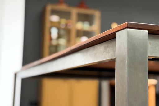 Arco Table | Pure Solid PM 240x105 | Walnut clear oil | Stainless steel legs