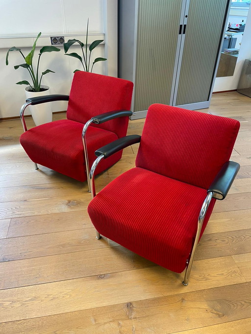 Leolux Scylla red rib 2 pieces as new