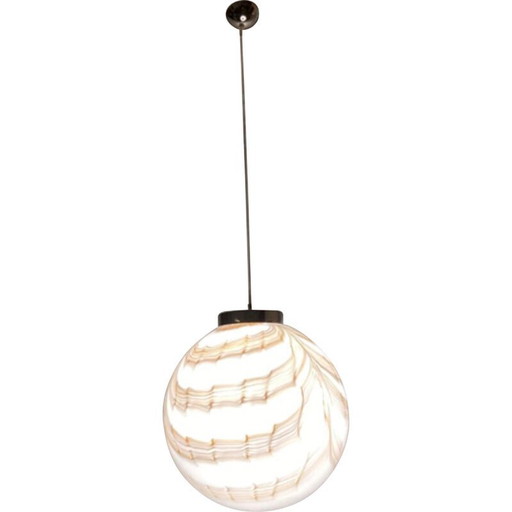 Lámpara colgante vintage de cristal de Murano con forma de bola, años 70
