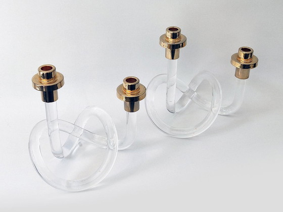 Candlestick Set & Clock Dorothy C. Thorpe – Elaine Bscheider voor Dorothy C. Thorpe, Candle holders, Brass (photo 5 of 18)