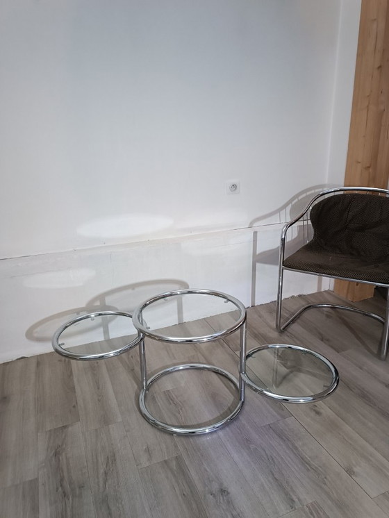 Image 1 of Side table with swivel tops, 1980s