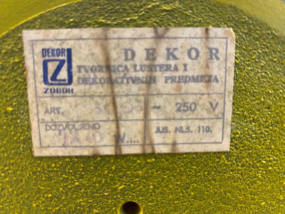 Lámpara de escritorio amarilla Space Age de los años 70 de Dekor Zabok, Yugoslavia, Lámparas de mesa, Metal (foto 7 de 14)