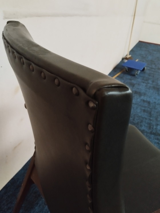 Image 1 of Vintage Scandinavisch Teak And Leather Chair 1960'S