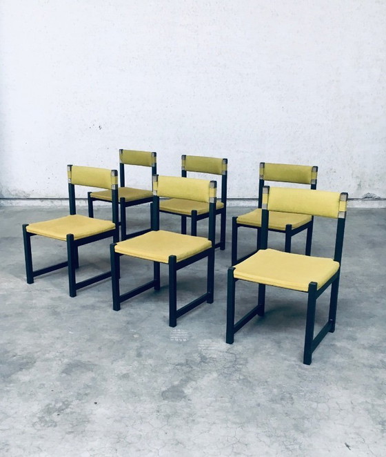 Image 1 of Midcentury Modern Design Eetkamerstoelset van J. Batenburg voor MI, België 1969