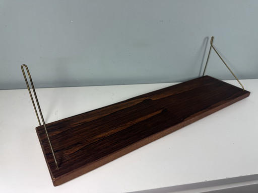 Vintage Mid Century palisander houten wandrek wandplank