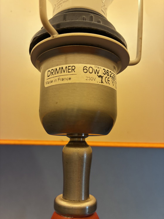 Vintage Louis Drimmer lamp oranje en rood – gesigneerd – jaren 70/80 – Tafellampen, Ceramic (photo 3 of 4)