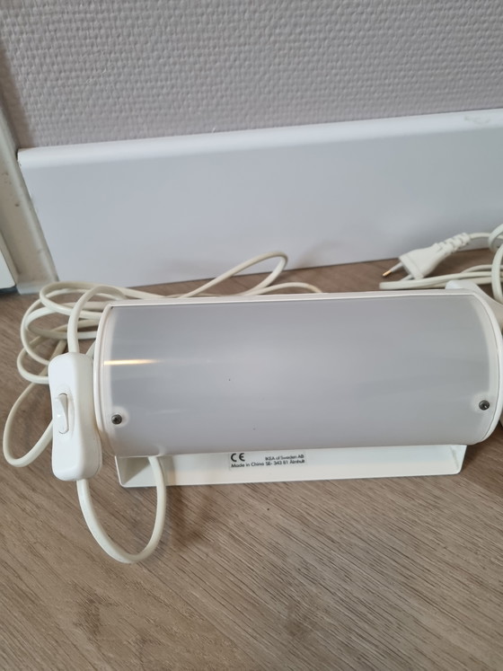 Image 1 of Two white Ikea vintage Smyg V1013 wall lamps