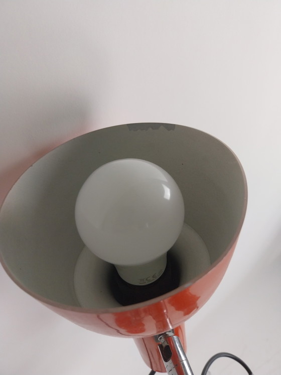 Image 1 of 1 x orangefarbene Doppelstrahler-Stehlampe aus den 1970er Jahren, 150 cm hoch