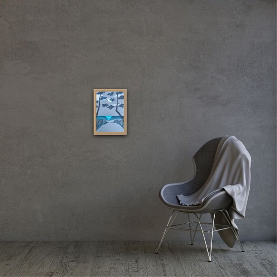 Image 1 of Inkt op getint papier.  Formaat 30x21cm.