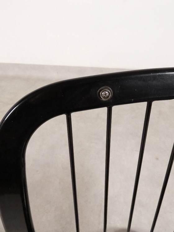 Image 1 of Willy Rizzo - Sillas de comedor de cuero negro - Cidue Italia