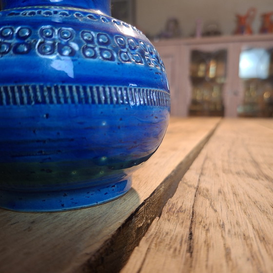 Image 1 of Blaue Vase von Bitossi Ceramiche Aldo Londi Rimini