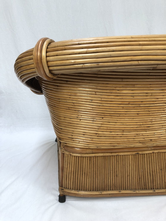 Image 1 of Divano Boho in bambù e rattan vintage