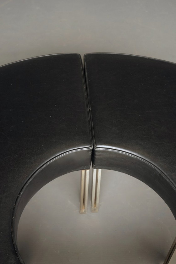 Mid-Century Round Modernist Benches. 1960s. Set of 2 – Metal, Plastic (photo 9 of 23)