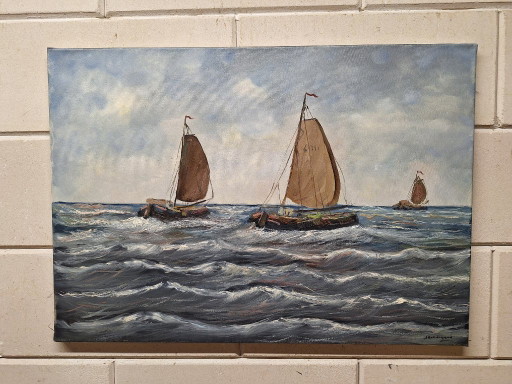 Seestück – schilderijen tekeningen, Wood, Canvas