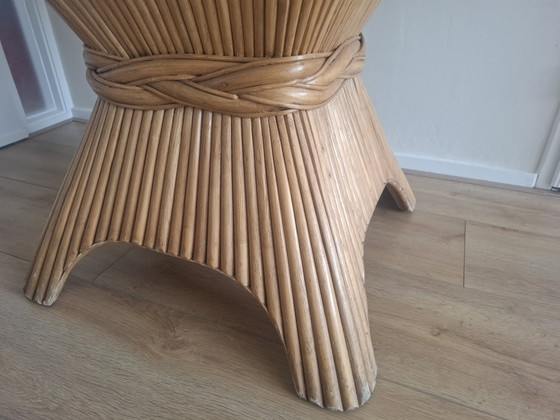 Image 1 of 'Wheat Sheaf' (korenschoof) tafel, ontworpen door John & Eleanor McGuire (of gemaakt in die specifieke stijl) uit de jaren 70.