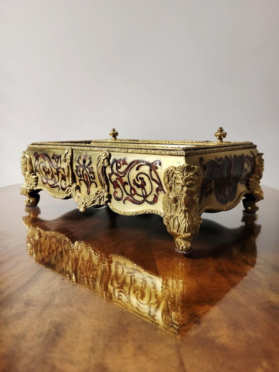 Franse Napoleon III Boulle Marquetry Inktstel (Encrier) – Ca. 1860–1880 – Decoratieve objecten, Copper (photo 5 of 10)