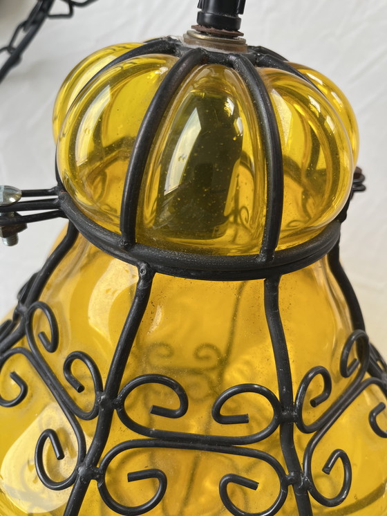 Image 1 of Venezianische Glaslampe in Bernstein