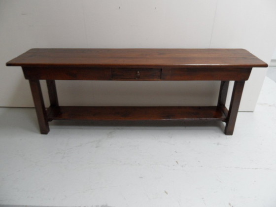 Image 1 of antiek eiken sidetable