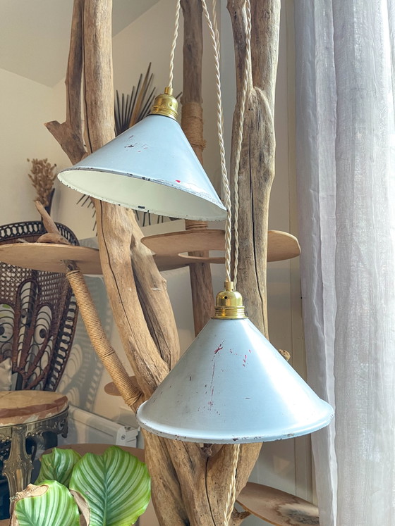 Lampada Portatile Vintage Personalizzabile in Lamiera Smaltata – Illuminazione, Industrieel (photo 2 of 13)