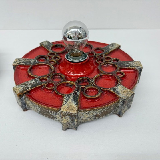 Image 1 of Pareja de apliques de cerámica Hustadt Leuchten , años 70