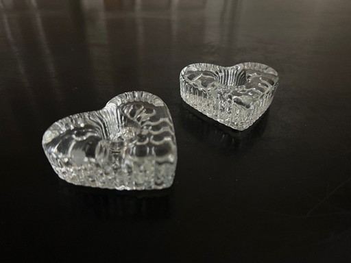 coppia di candelieri a cuore 1960