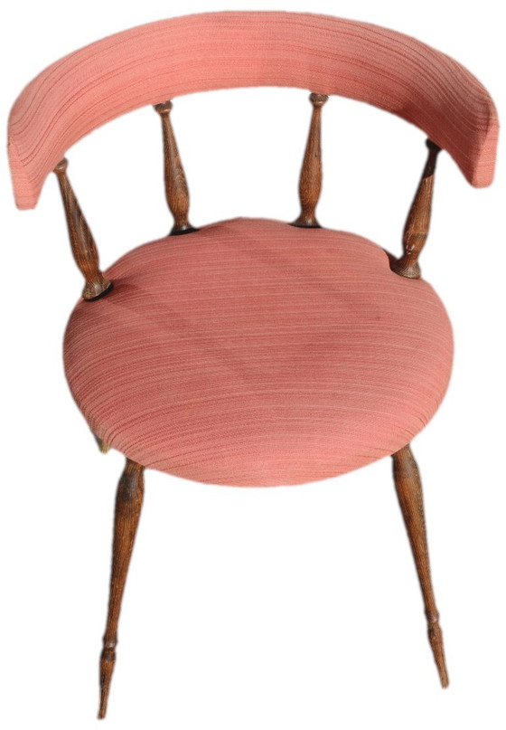 Fauteuil Gondole Rose Dans Le Style De Helmut, 46x70cm, Rétro – Textile, Wood (photo 3 of 5)