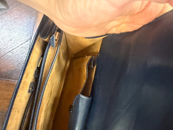 Delvaux Vintage Marineblauw – Top handle tassen, Kalfsleer (photo 5 of 7)