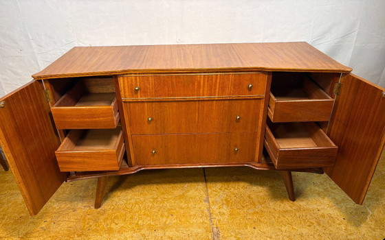 Image 1 of Mid-Century Retro Vintage Teak Sideboard by William Lawrence 1960  Elegant Storage • Beautiful Teak Grain • British Mid-Century 