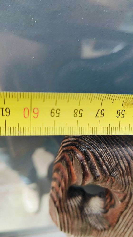 Image 1 of Brutalist vintage hand gesneden Zwarte woud spiegel