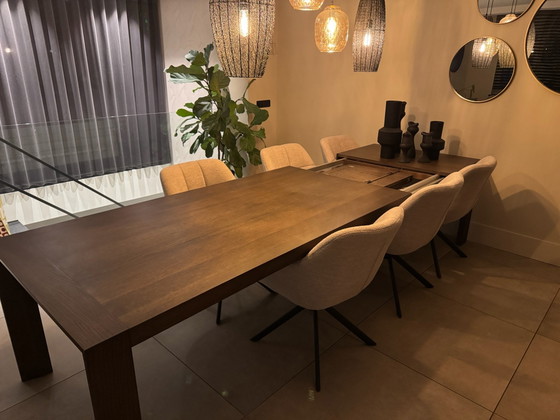 Mesa de comedor extensible de nogal – Mesas de comedor, Metal, Madera (photo 2 of 8)